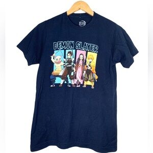 Demon Slayer Men’s T Shirt men S Blue Short Sleeve Anime Manga Tee